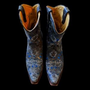 Blue and Gray Western Boots